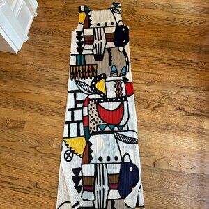 Issey Miyake Pleats Please rare Vintage Print Dress